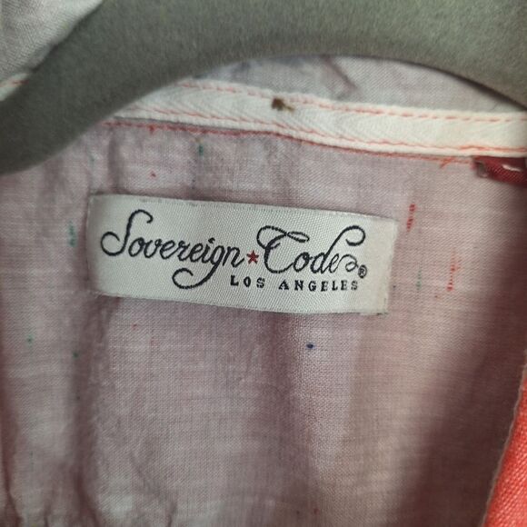 Sovereign Codes Men's Button Up Shirt Short Sleeve Red Classic Casual Large - Picture 2 of 9